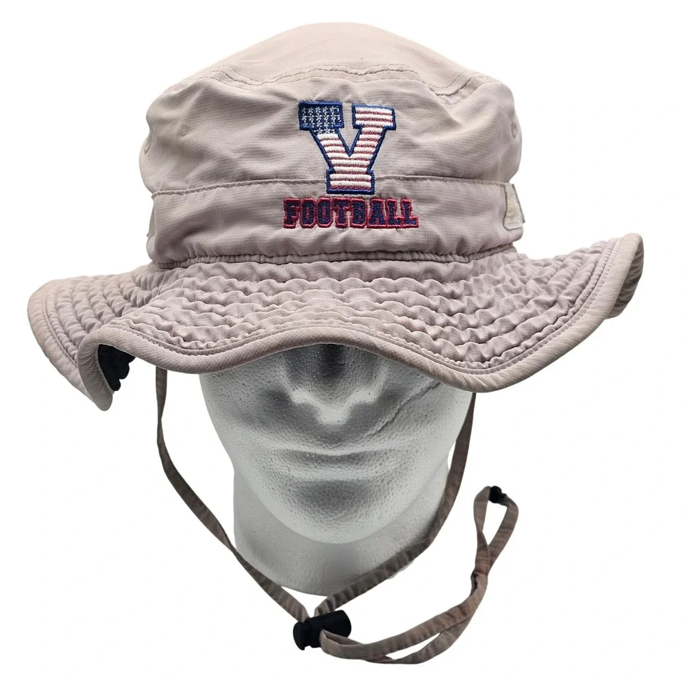 Vtg The Game Football Boonie Bucket Hat V Logo Stars Stripes Americana Sun Cap